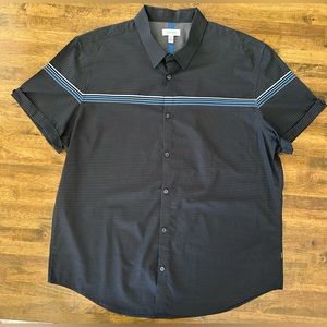 Calvin Klein Men’s Short Sleeve Casual Button Black Shirt Size XL